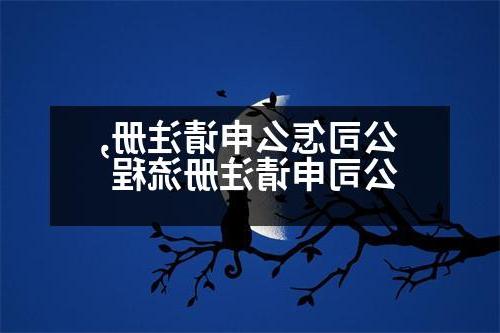 公司怎么申请注册,公司申请注册流程