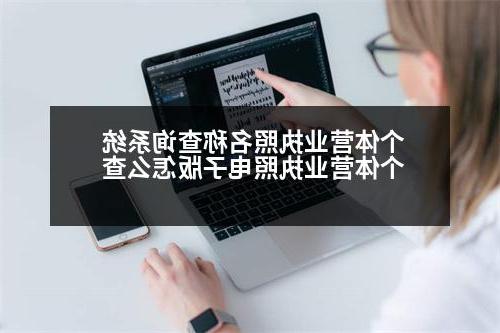 个体营业执照名称查询系统 个体营业执照电子版怎么查